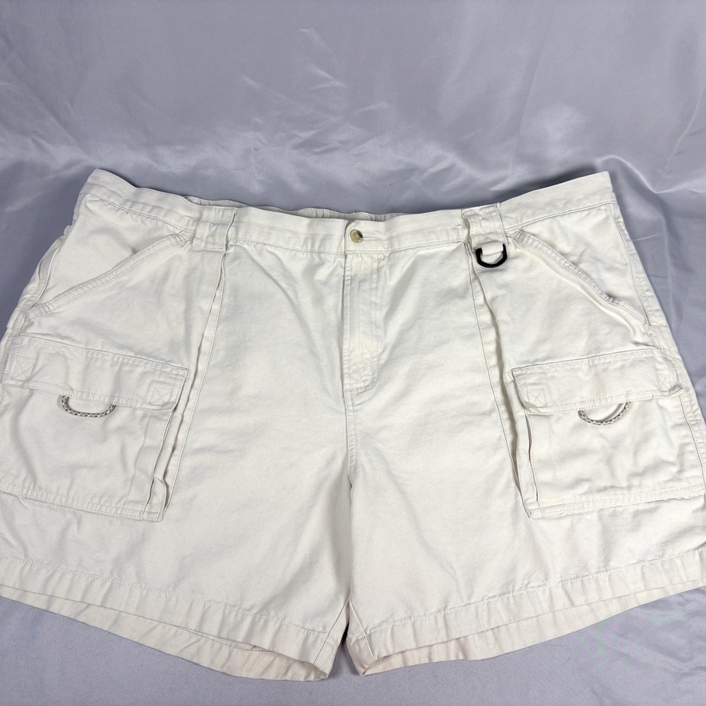 Columbia PFG Mens 4X Cargo Fishing Shorts Khaki Cotton Canvas Boating Gorpcore